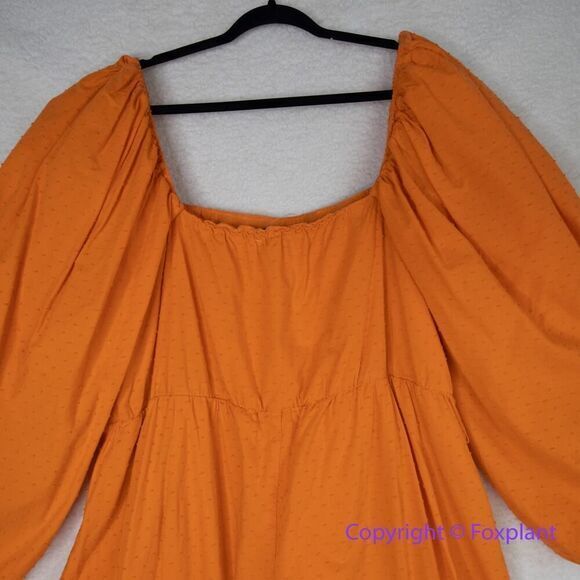 Eloquii swiss dots 100% cotton bubble sleeve dress, plus size 20 - Picture 12 of 16